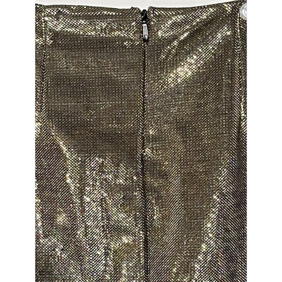 NEW XXI Gold Metallic Lurex Party Cocktail Pencil Skirt - Picture 5 of 7